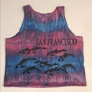 Vintage San Francisco tie dye crop tank, small